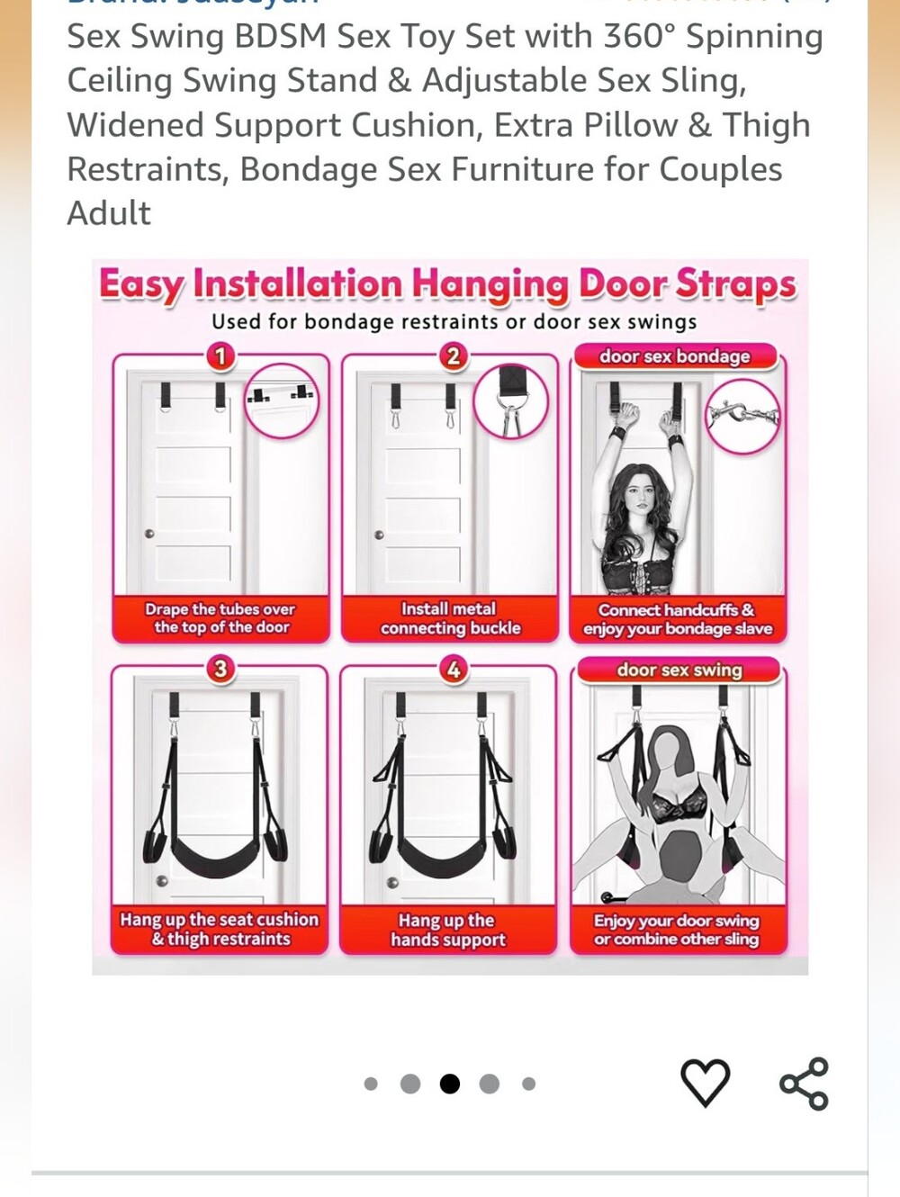 Door Hanging Swing Set - Black Home Support & Restraint Straps